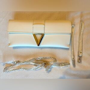 Mario Valentino white clutch